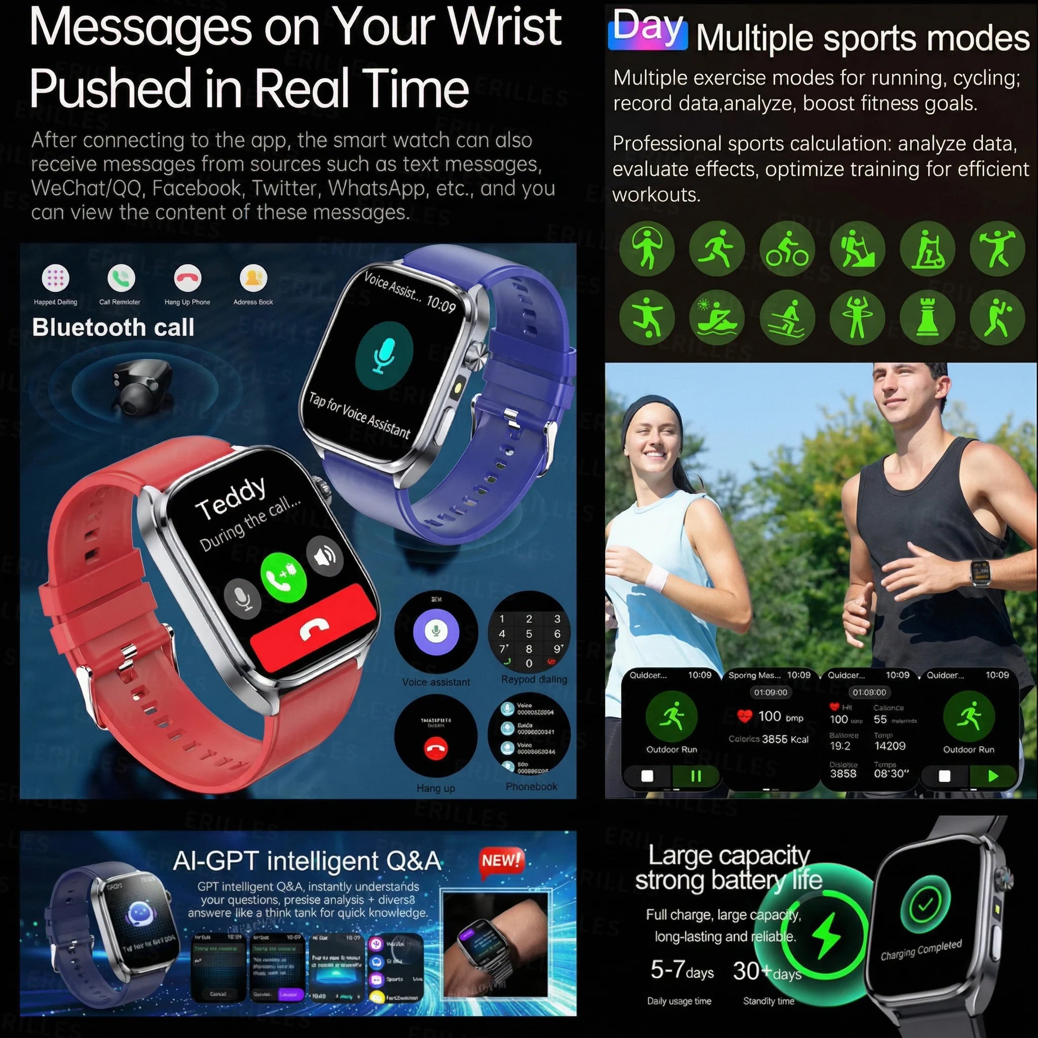 Reloj Inteligente 2026 con IA para el Cuidado de la Salud, Detección Precisa de ECG, Presión Arterial, Lípidos, Análisis de Ácido Úrico, Llamadas Bluetooth