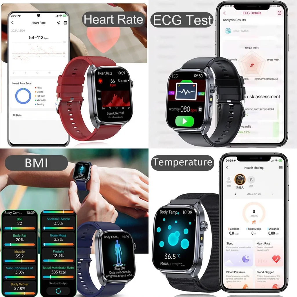 Reloj Inteligente 2026 con IA para el Cuidado de la Salud, Detección Precisa de ECG, Presión Arterial, Lípidos, Análisis de Ácido Úrico, Llamadas Bluetooth