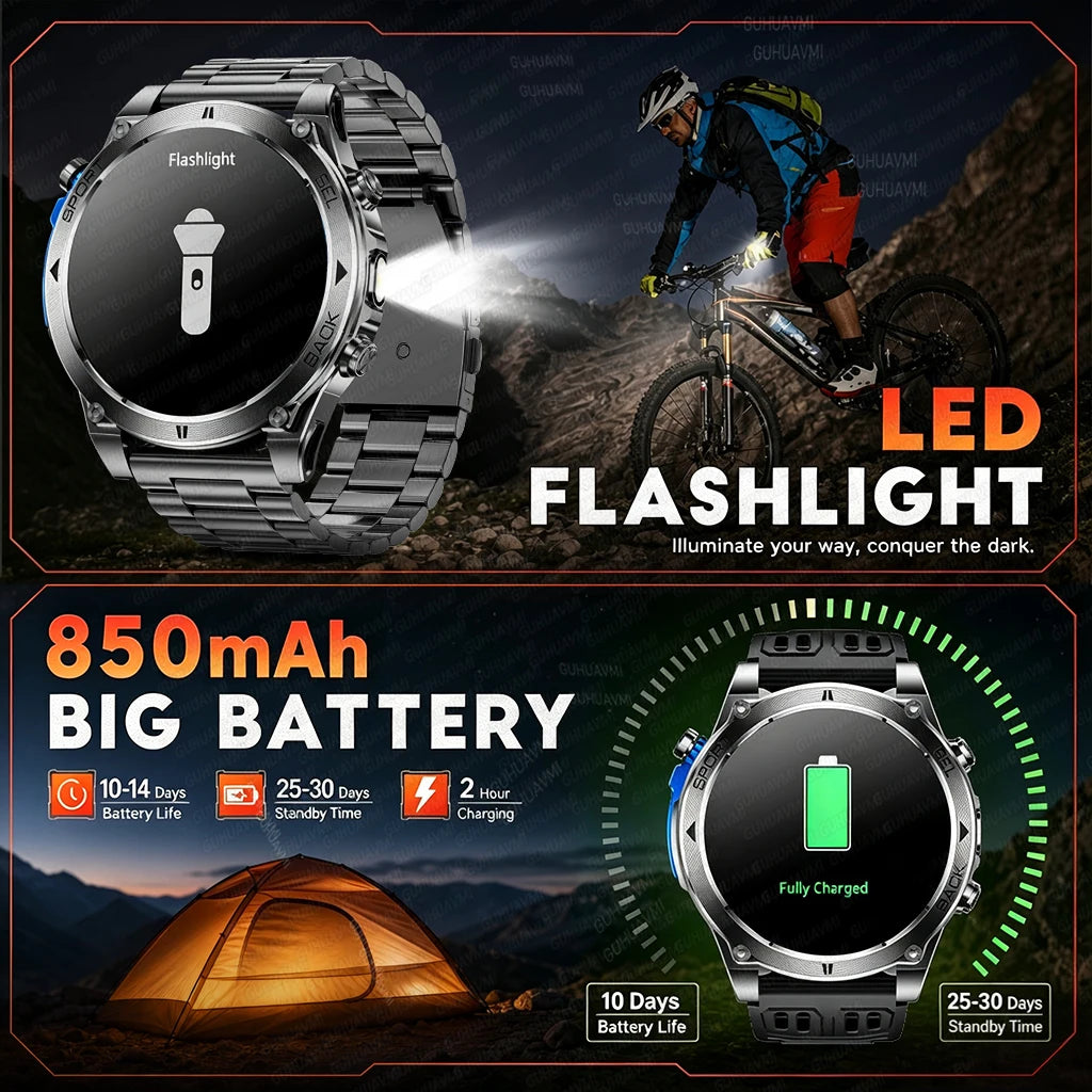 Nuevo reloj inteligente T-RX4 Ultra para deportes al aire libre, con GPS integrado, brújula, altímetro, barómetro, resistente al agua 10ATM, reloj inteligente militar para hombres