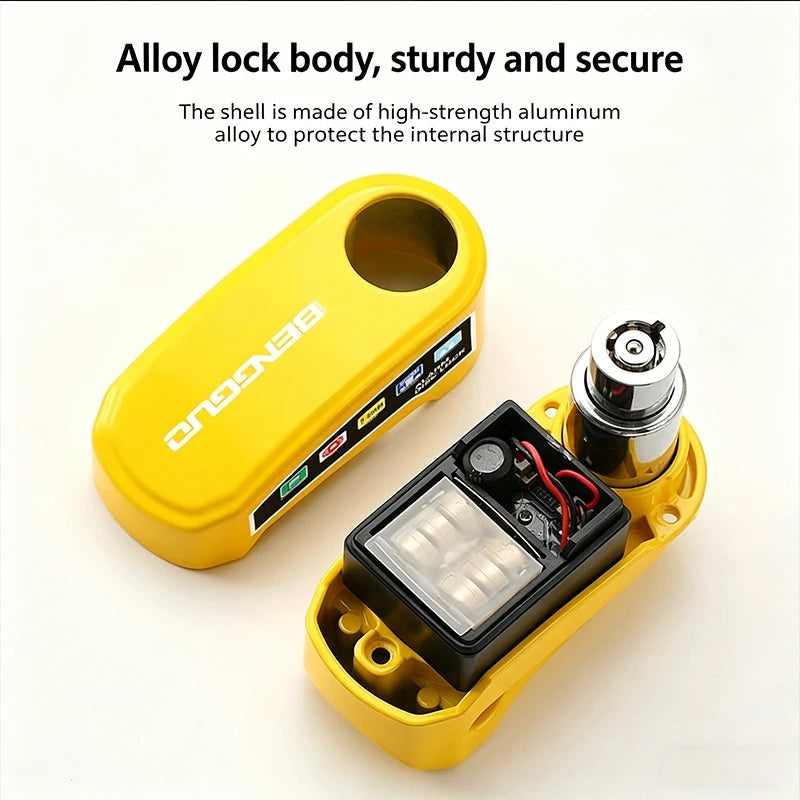 Cerradura de Disco para Motocicleta BENGGUO con Alarma y Llaves, Candado de Seguridad Impermeable para Bicicleta, Accesorios de Aleación de Aluminio