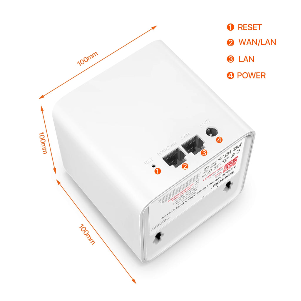 Enrutador WiFi Tenda Mesh AC1200 2,4 y 5Ghz MW5G 1200mbps Nova Mesh Router hasta 6000 pies cuadrados Tenda versión Global enrutador de malla Gigabit