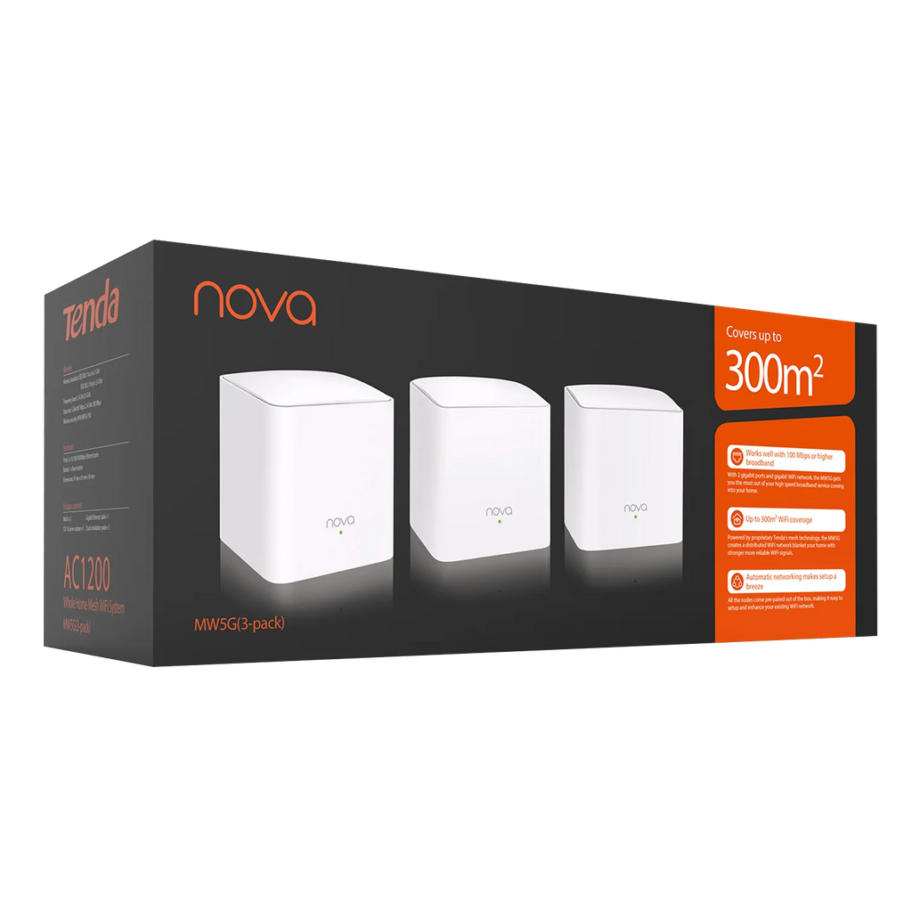 Enrutador WiFi Tenda Mesh AC1200 2,4 y 5Ghz MW5G 1200mbps Nova Mesh Router hasta 6000 pies cuadrados Tenda versión Global enrutador de malla Gigabit