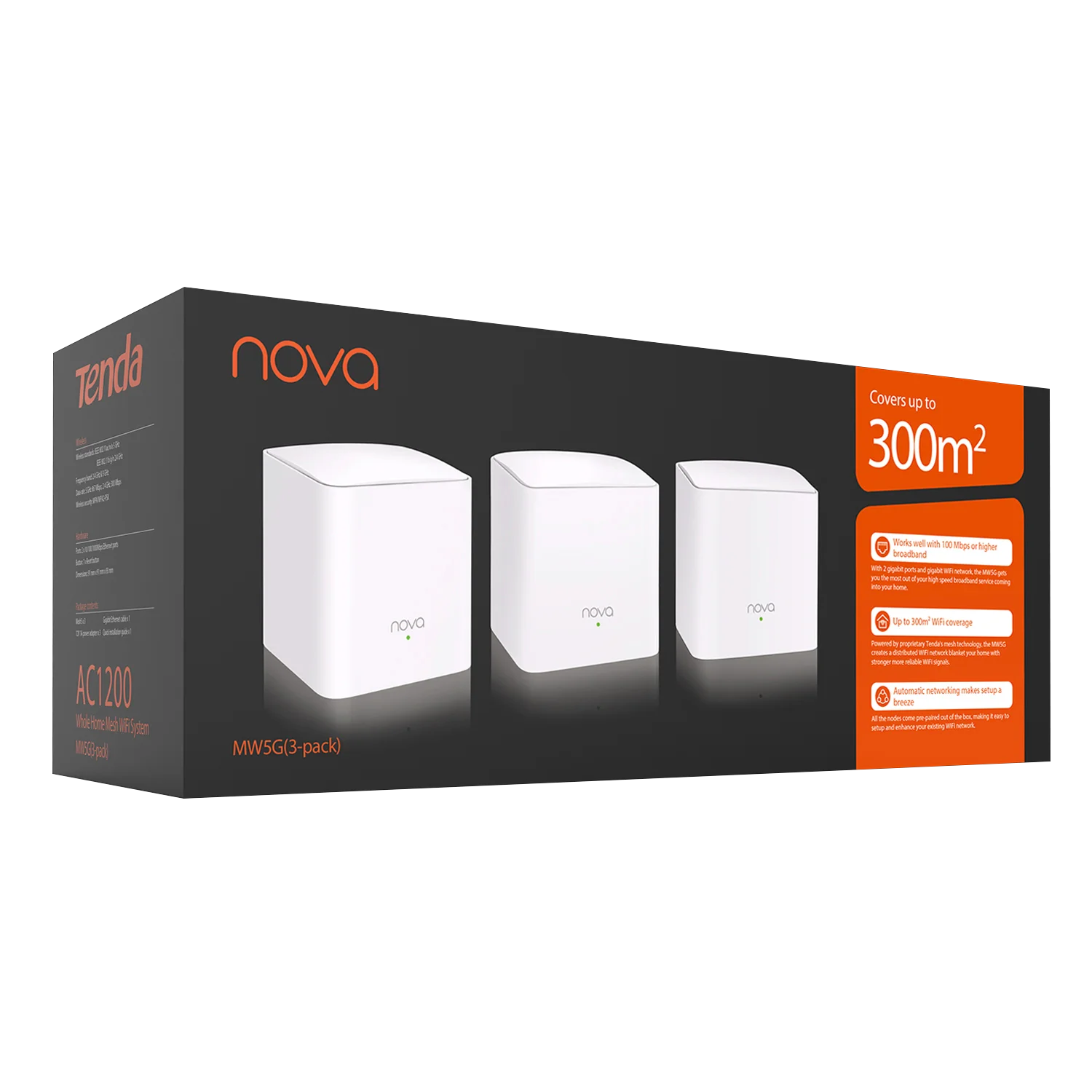 Enrutador WiFi Tenda Mesh AC1200 2,4 y 5Ghz MW5G 1200mbps Nova Mesh Router hasta 6000 pies cuadrados Tenda versión Global enrutador de malla Gigabit
