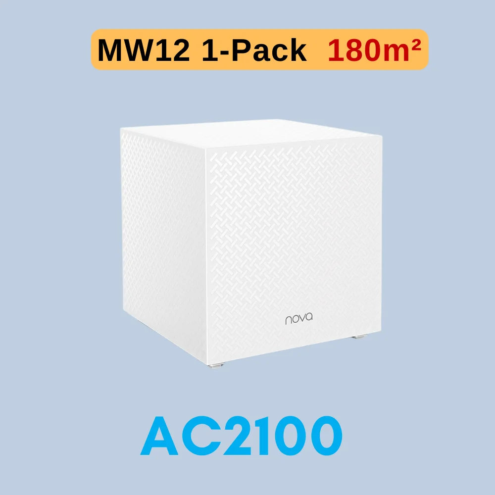 Router WiFi Tenda Mesh 2100Mbps MW12 Gigabit de Doble Banda, Roteador Inalámbrico AC2100 2.4 y 5GHz, Extensor de Rango Mesh, Cubre 500m²