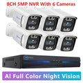 Sistema de Cámaras de Seguridad MOVOLS 8CH 5MP 8MP POE, Audio Bidireccional, Kit NVR 8MP, Cámara IP Exterior CCTV, H.265, P2P, Conjunto de Videovigilancia