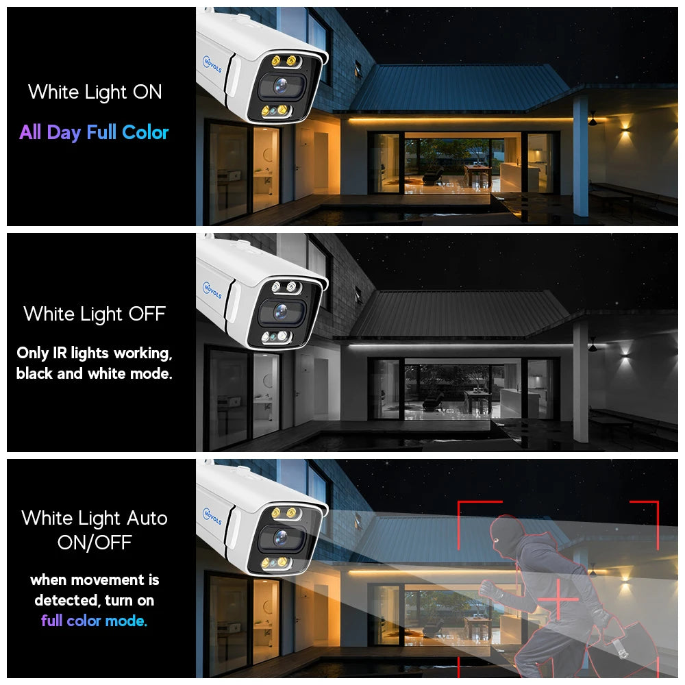 Sistema de Cámaras de Seguridad MOVOLS 8CH 5MP 8MP POE, Audio Bidireccional, Kit NVR 8MP, Cámara IP Exterior CCTV, H.265, P2P, Conjunto de Videovigilancia