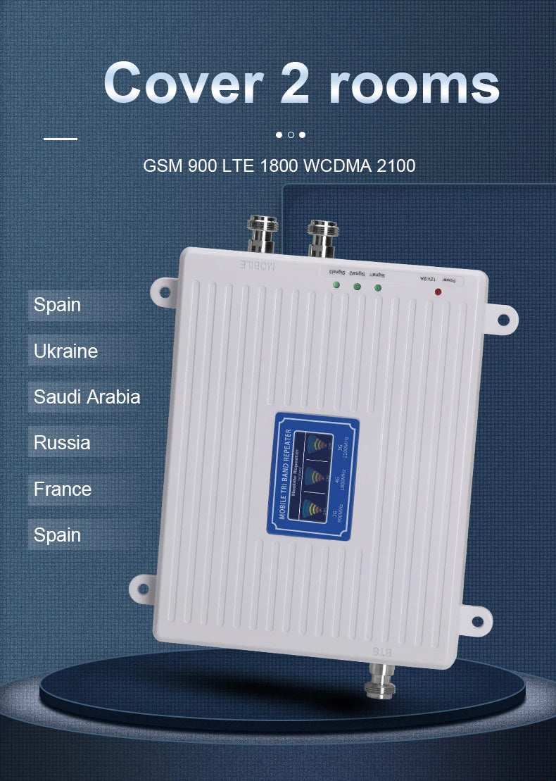 Amplificador de señal para teléfono móvil, repetidor 2g, 3g, 4g con 2 antenas de interior, GSM 900, 1800, LTE, Rusia