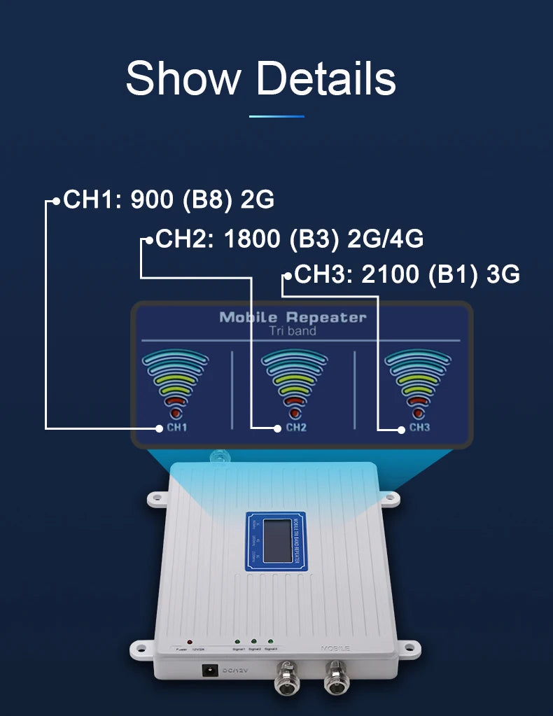 Amplificador de señal para teléfono móvil, repetidor 2g, 3g, 4g con 2 antenas de interior, GSM 900, 1800, LTE, Rusia